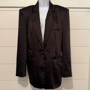 Ronny Kobo Black Satin Blazer, Women’s S